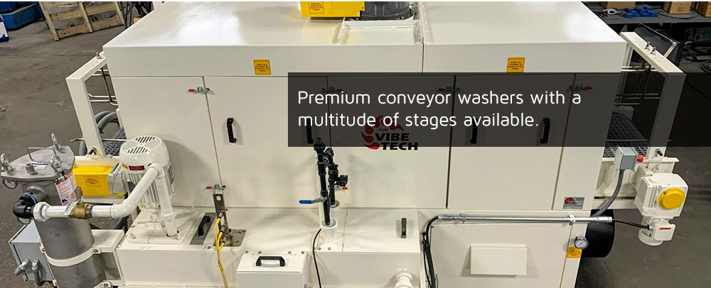 Premium conveyor washers with a multitude of stages available.